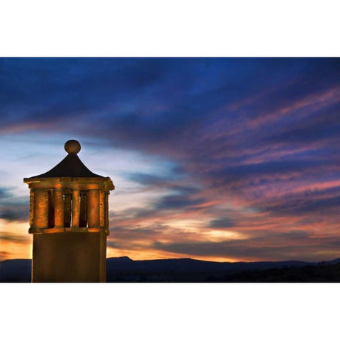 Mexico Sunset over building tower White Modern Wood Framed Art Print by Rotenberg, Nancy