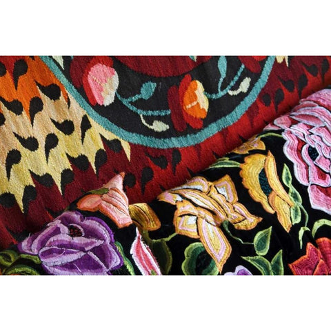 Mexico Colorful textiles Black Modern Wood Framed Art Print with Double Matting by Rotenberg, Nancy