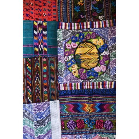 Mexico Colorful textiles Gold Ornate Wood Framed Art Print with Double Matting by Rotenberg, Nancy