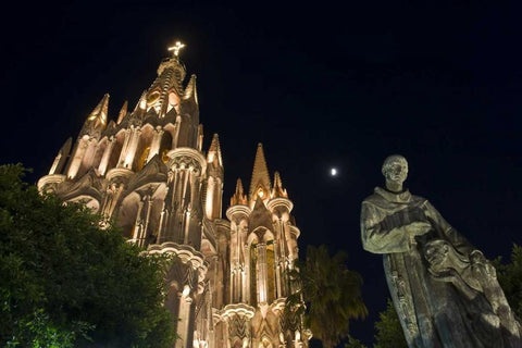 Mexico La Parroquia, Church San Miguel Archangel White Modern Wood Framed Art Print with Double Matting by Young, Bill