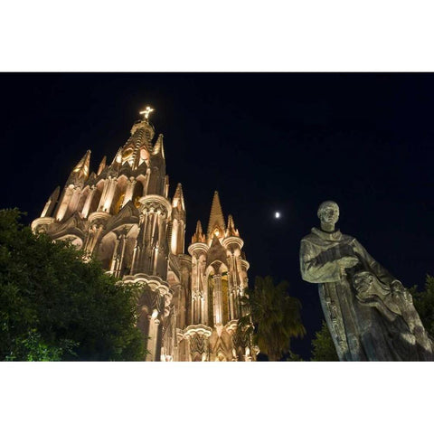 Mexico La Parroquia, Church San Miguel Archangel Gold Ornate Wood Framed Art Print with Double Matting by Young, Bill