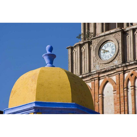 Mexico Yellow dome of Church of San Rafael Black Modern Wood Framed Art Print by Young, Bill