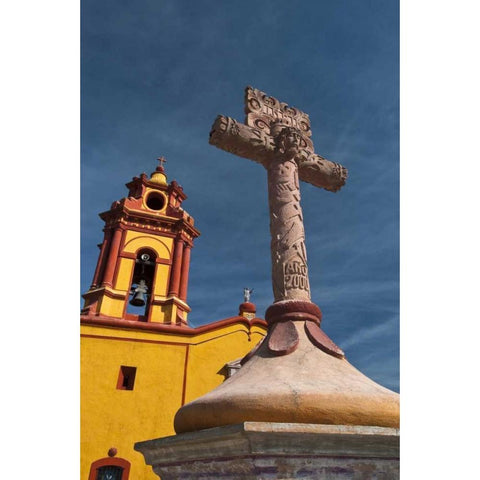 Mexico, Bernal Iglesia de San Sebastian church White Modern Wood Framed Art Print by Rotenberg, Nancy