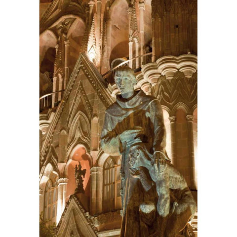 Mexico Statue of Fray Juan de San Miguel Black Modern Wood Framed Art Print by Paulson, Don