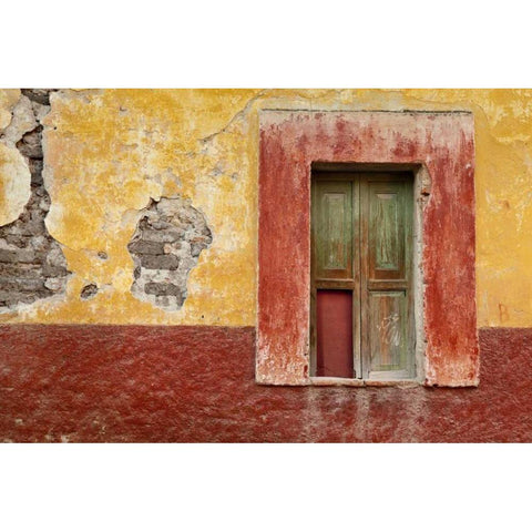 Mexico Window in colorful wall Black Modern Wood Framed Art Print by Paulson, Don