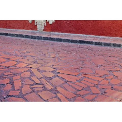 Mexico Light reflecting on street stones Black Modern Wood Framed Art Print by Paulson, Don