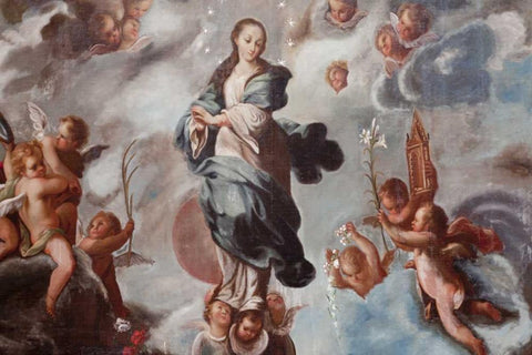 Mexico La Concepcion religious painting Black Ornate Wood Framed Art Print with Double Matting by Paulson, Don