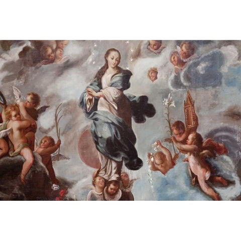 Mexico La Concepcion religious painting White Modern Wood Framed Art Print by Paulson, Don