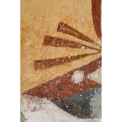 Mexico Detail of abstract pattern on wall White Modern Wood Framed Art Print by Paulson, Don
