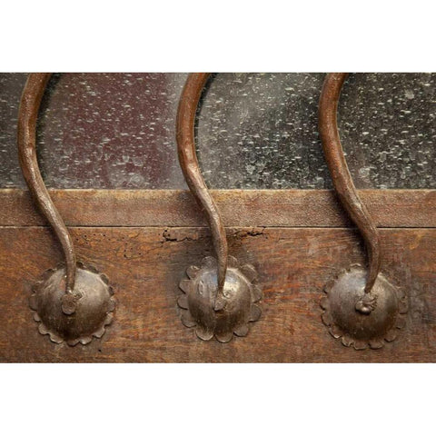 Mexico Curved metal bars on door window Black Modern Wood Framed Art Print by Paulson, Don