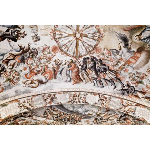 Mexico Sanctuary of Jesus the Nazarene ceiling White Modern Wood Framed Art Print by Paulson, Don