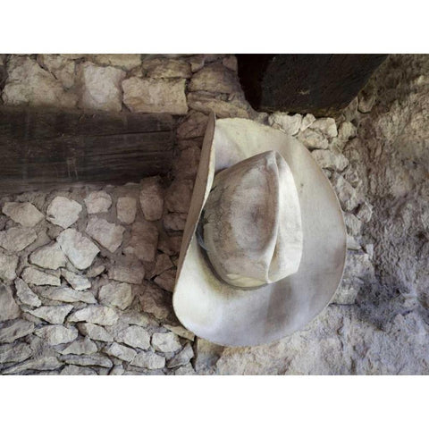 Mexico, Mineral de Pozos Old cowboy hat Black Modern Wood Framed Art Print by Paulson, Don