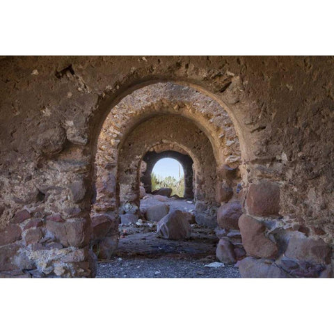 Mexico, Mineral de Pozos Santa Brigida Mine ruin Black Modern Wood Framed Art Print by Paulson, Don
