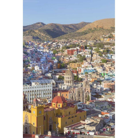 Mexico, Guanajuato Overview of city Black Modern Wood Framed Art Print by Paulson, Don