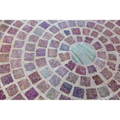 Mexico, Guanajuato Design of brick patio White Modern Wood Framed Art Print by Paulson, Don