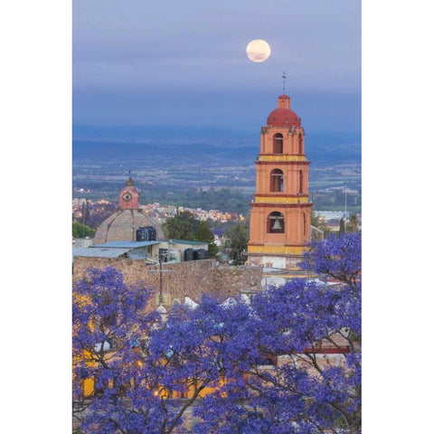 Mexico, San Miguel de Allende Full moon Black Modern Wood Framed Art Print by Paulson, Don