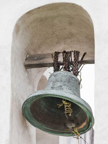 Mexico, San Miguel de Allende Church bell White Modern Wood Framed Art Print with Double Matting by Paulson, Don