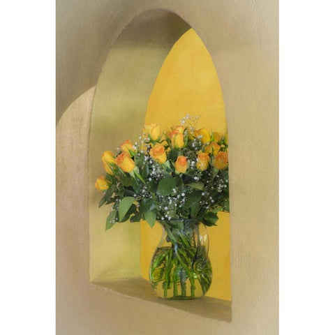 Mexico Arrangement of yellow roses Black Modern Wood Framed Art Print with Double Matting by Paulson, Don