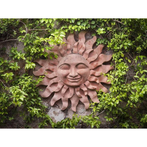 Mexico Decoration on garden wall White Modern Wood Framed Art Print by Paulson, Don