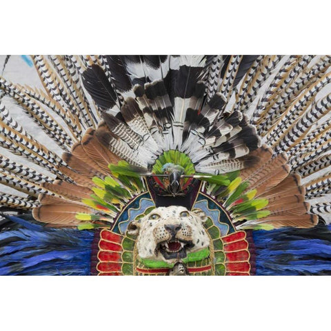 Mexico, San Miguel de Allende Feather headdress White Modern Wood Framed Art Print by Paulson, Don