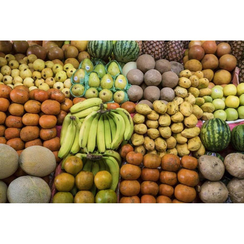 Mexico Fruits and vegetables at market Gold Ornate Wood Framed Art Print with Double Matting by Paulson, Don