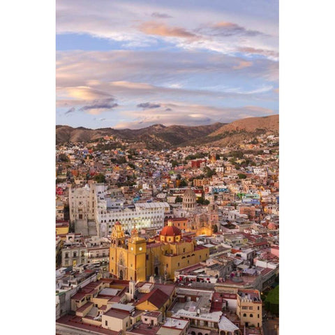 Mexico, Guanajuato Overview of city Black Modern Wood Framed Art Print by Paulson, Don