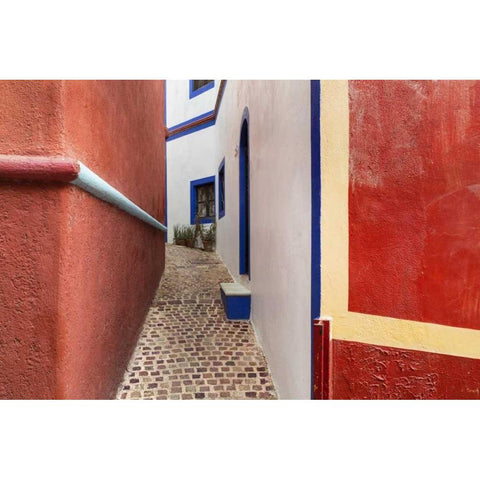 Mexico, Guanajuato Colorful walkway Black Modern Wood Framed Art Print by Paulson, Don