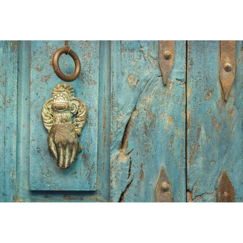 Mexico, San Miguel de Allende Detail of doorway White Modern Wood Framed Art Print by Paulson, Don