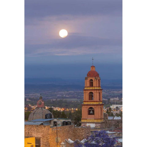 Mexico, San Miguel de Allende Full moon White Modern Wood Framed Art Print by Paulson, Don