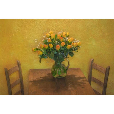 Mexico Arrangement of yellow roses Black Modern Wood Framed Art Print by Paulson, Don