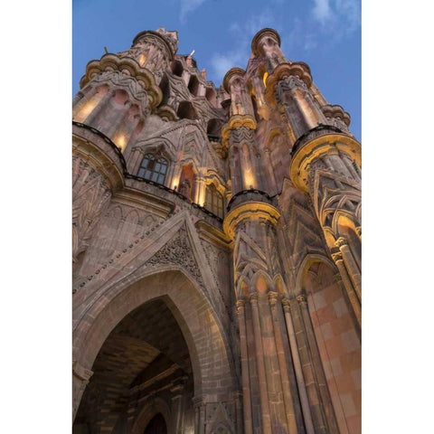 Mexico Parroquia de San Miguel Arcangel church Black Modern Wood Framed Art Print with Double Matting by Paulson, Don