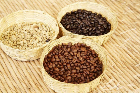 Mexico, Sierra Madre Baskets of coffee beans White Modern Wood Framed Art Print with Double Matting by Ross, Steve