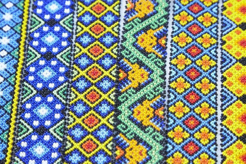 Mexico, Jalisco Beaded bracelets for sale White Modern Wood Framed Art Print with Double Matting by Ross, Steve
