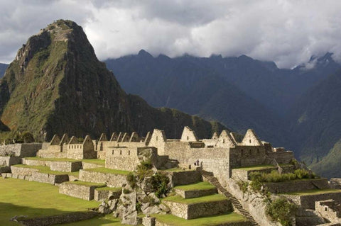 Peru, Close-up of Machu Picchu Black Ornate Wood Framed Art Print with Double Matting by Kirkland, Dennis