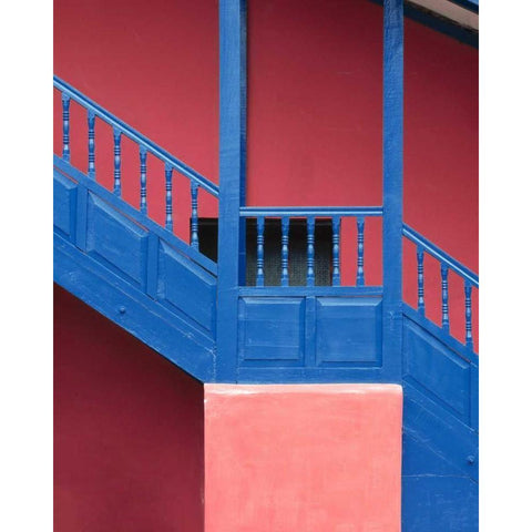 Peru, near Cusco Architectural detail of stairs White Modern Wood Framed Art Print by Zuckerman, Jim