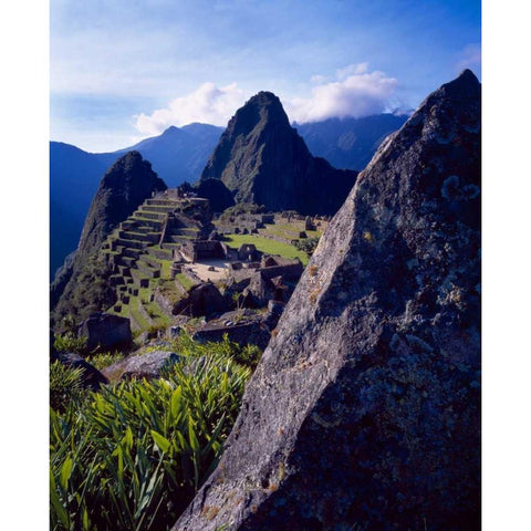 Peru, Andes Mountains Ruins of Machu Picchu White Modern Wood Framed Art Print by Zuckerman, Jim