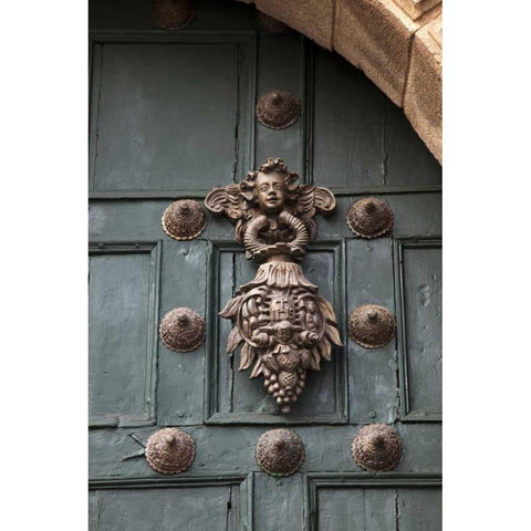 Peru, Cuzco Door detail of a Jesuit church Black Modern Wood Framed Art Print by Kaveney, Wendy