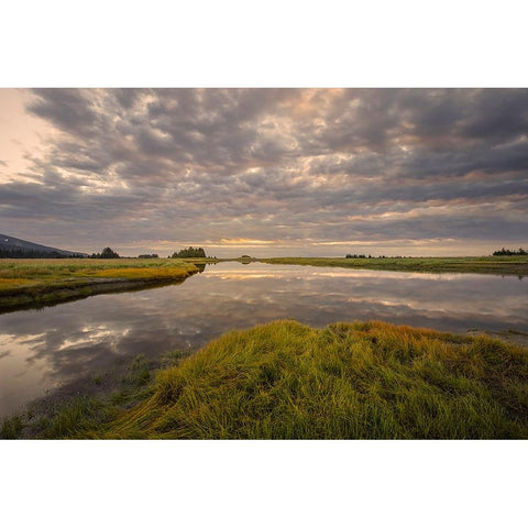 Sunrise on slough of Silver Salmon Creek-Lake Clark National Park and Preserve-Alaska Black Modern Wood Framed Art Print by Jones, Adam