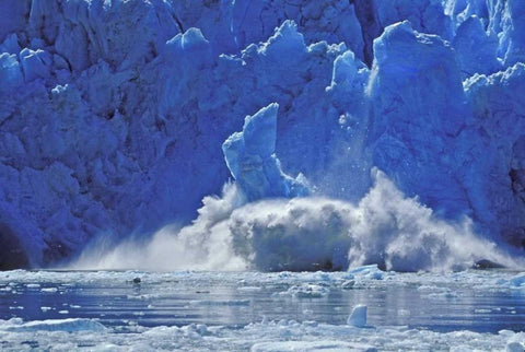 AK, Juneau Part of South Sawyer Glacier falling White Modern Wood Framed Art Print with Double Matting by Anon, Josh
