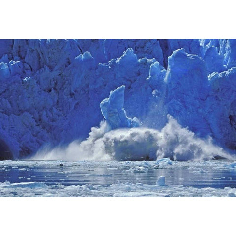 AK, Juneau Part of South Sawyer Glacier falling Black Modern Wood Framed Art Print by Anon, Josh