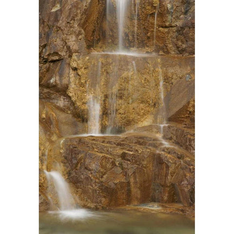 AK Glacial waterfall along Alsek River White Modern Wood Framed Art Print by Paulson, Don