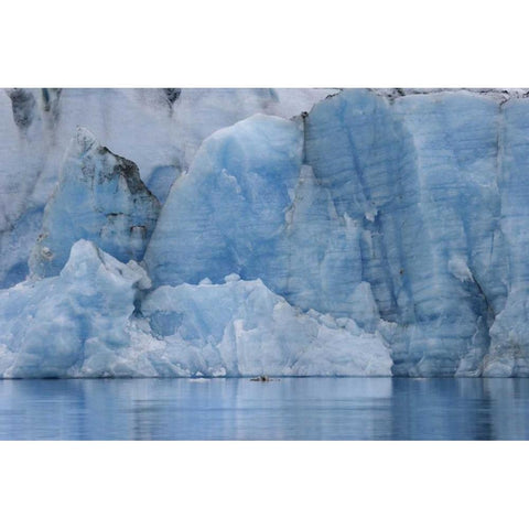 AK, Alsek Lake Blue ice on Great Plain Glacier Gold Ornate Wood Framed Art Print with Double Matting by Paulson, Don