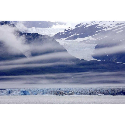 Alaska, Clouds over mountain and glacier Gold Ornate Wood Framed Art Print with Double Matting by Paulson, Don