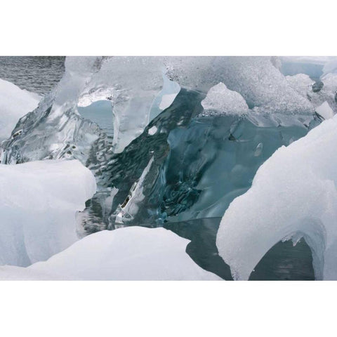 Alaska, Glacier Bay NP Close-up of glacier ice Black Modern Wood Framed Art Print by Paulson, Don