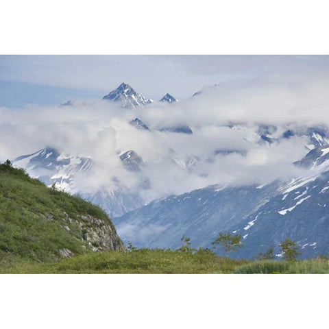 Alaska, Glacier Bay NP Clouds over mountain Black Modern Wood Framed Art Print with Double Matting by Paulson, Don