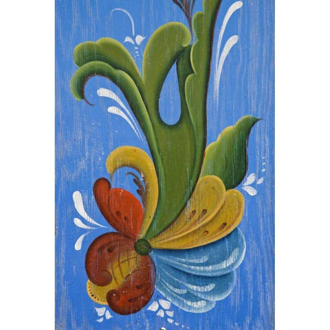 AK, Petersburg Norwegian rosemaling painting Black Modern Wood Framed Art Print by Paulson, Don