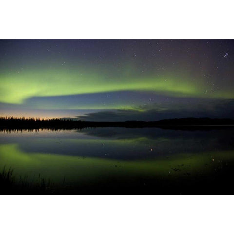 AK, Arctic Circle, Bettles The northern lights Black Modern Wood Framed Art Print with Double Matting by Anon, Josh