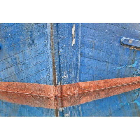 AK, Hoonah Fishing boat bow reflecting in water Black Modern Wood Framed Art Print by Paulson, Don