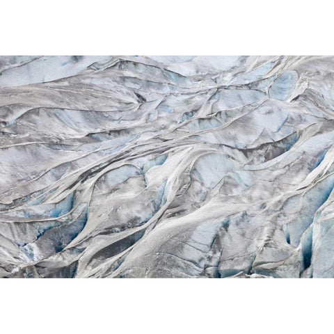 AK, Glacier Bay NP, Reid Glacier Ice patterns Black Modern Wood Framed Art Print by Paulson, Don