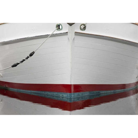 Alaska, Hoonah Bow of a boat reflects in water Black Modern Wood Framed Art Print by Paulson, Don